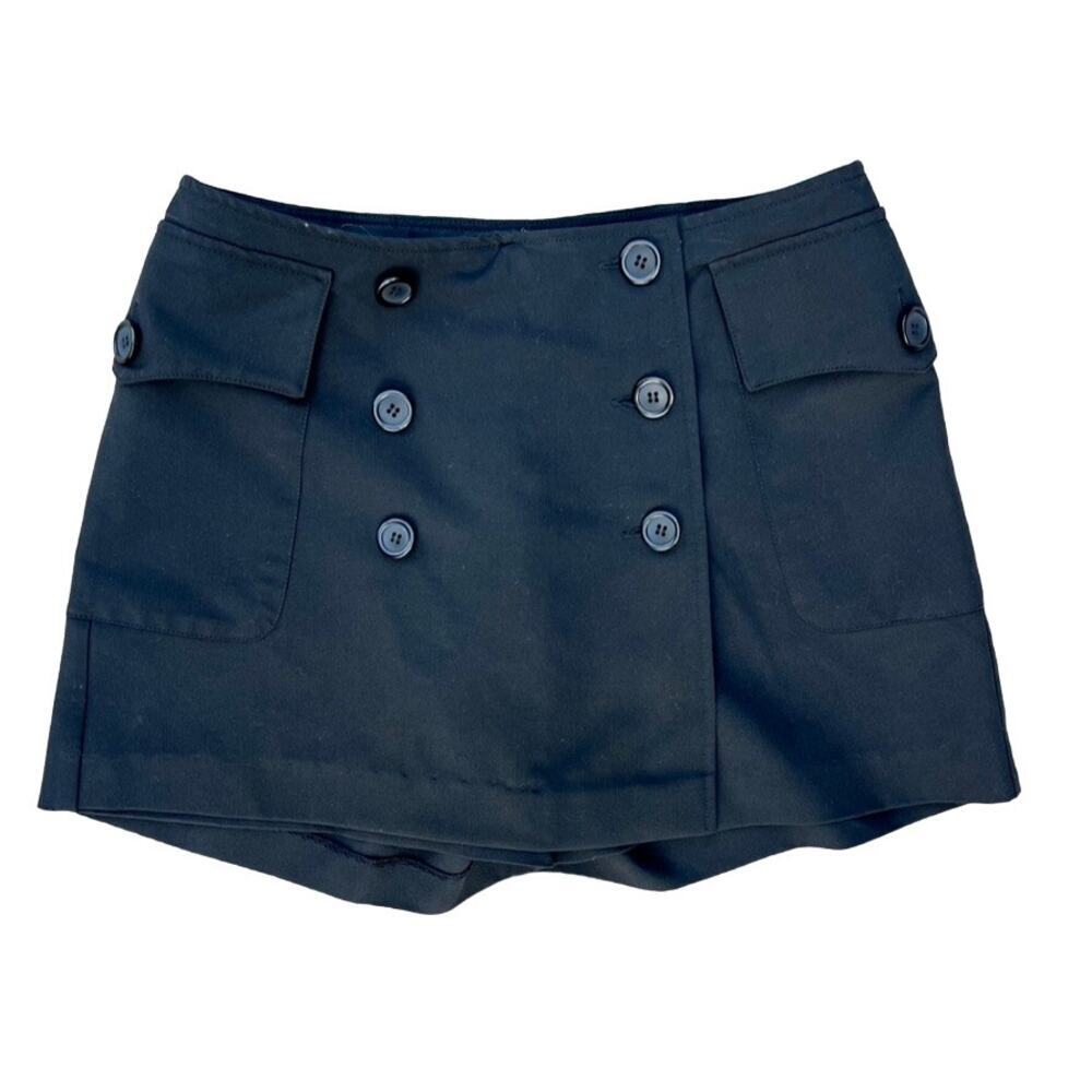 Cache Y2k Black Double Button Skort Size 0 - image 1
